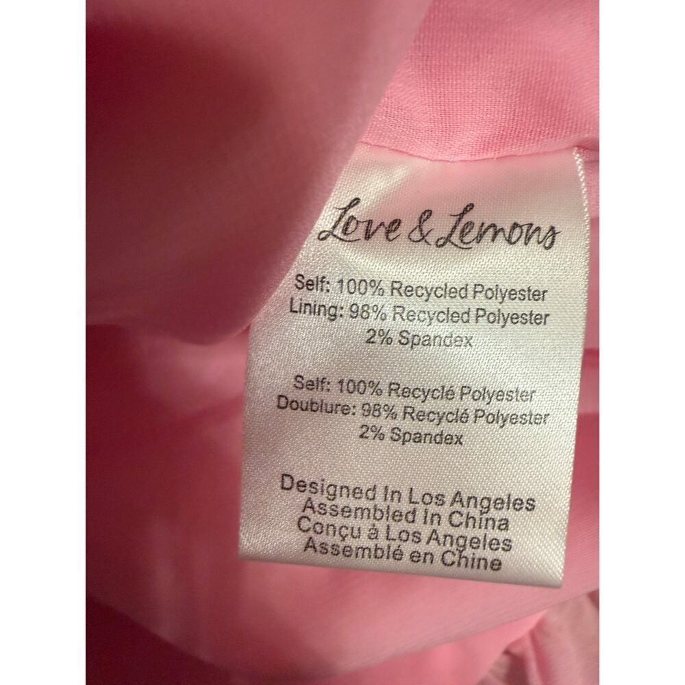 NEW- NWT For Love & Lemons Bailey Mini Dress Pink Ruched Strapless Size M - Picture 7 of 7